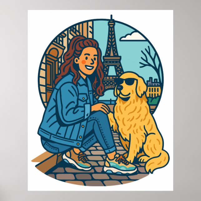 Best Dog Mom Ever in Paris Poster (Framsidan)