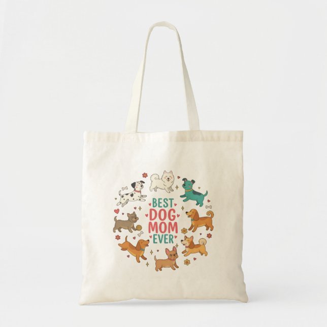 Best Dog Mom Ever Petful-Mom Tote Tygkasse (Framsidan)