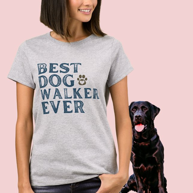 Best Dog Walker Ord Art T-Shirt (Skapare uppladdad)