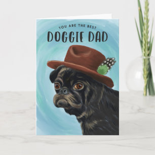 Best Doggie Pappa Cute Pug Fars dag Kort