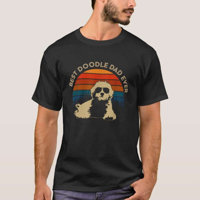 Best Doodle Pappa någonsin Rolig hund Goldendoodle T Shirt (Framsida)