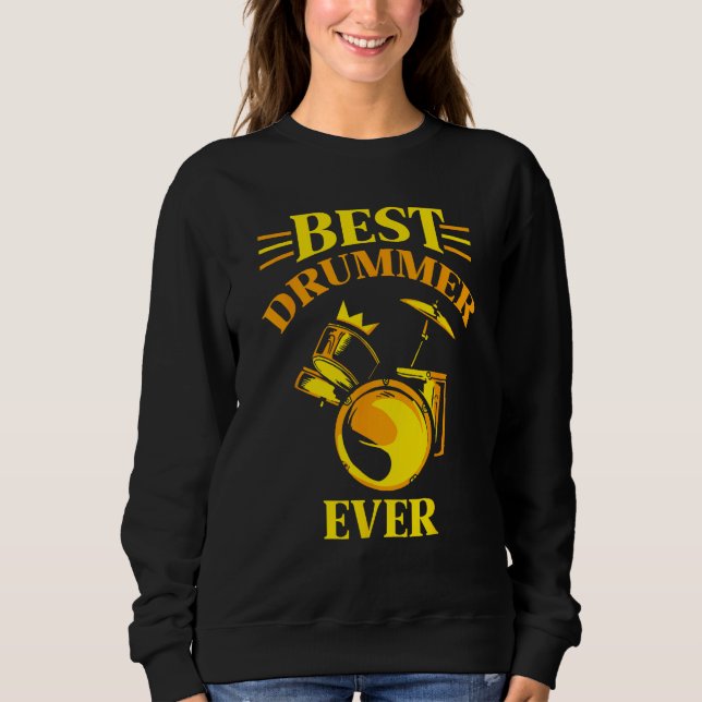 Best Drummer Ever Intrument  Drum Drumming T Shirt (Framsida)