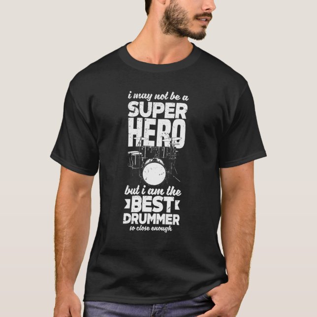 Best Drummer Vintage Drum Percussionist T Shirt (Framsida)
