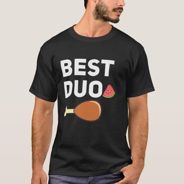 Best Duo Funny Fried Chicken Watermelon T Shirt (Framsida)