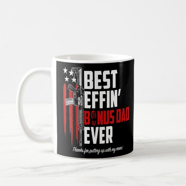 Best Effin Bonus Pappa Now Pappa Gun Högers Americ Kaffemugg (Vänster)