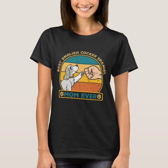 Best English Cocker Spain Hund Mamma T Shirt (Framsida)