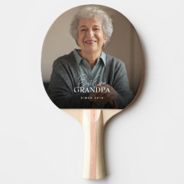 Best Ever Grandpa Since 20XX Simple Elegant Photo Pingisracket