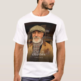 Best Ever Grandpa Since 20XX Simple Photo Basic T Shirt