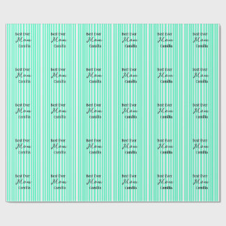 Best ever mom green stripped pattern pastel neon  presentpapper