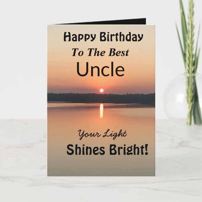 Best farbror Birthday Shines Bright Kort (Framsida)