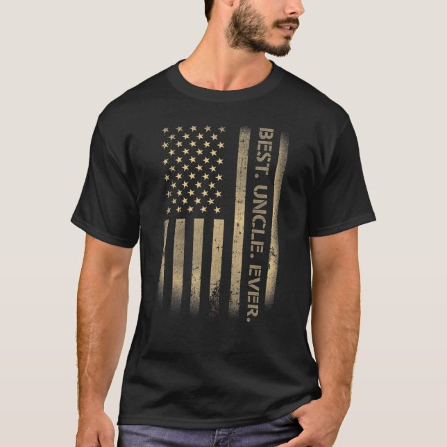Best farbror någonsin American USA Grunge Flagga P T Shirt (Framsida)