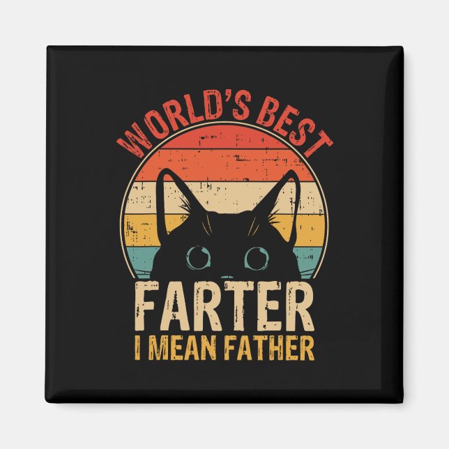 Best Farter I Elak Far Funny Fars dag Cat Da Magnet (Framsidan)