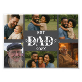 Best Father Ever – Personalized Photo Collage  Fototryck