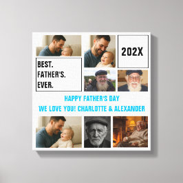 Best Father Ever Photo Collage and Custom Text Canvastryck