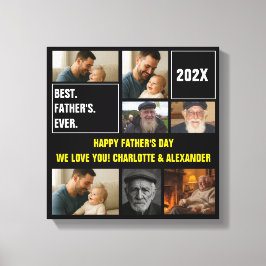 Best Father Ever Photo Collage and Custom Text Canvastryck