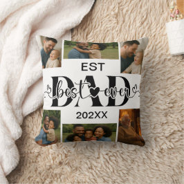 Best Father Ever Throw Pillow – Personalized Photo Kudde