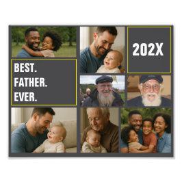 Best father's Ever Photo Collage and Custom Text Fototryck