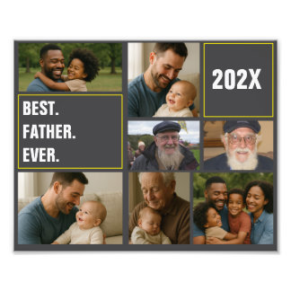 Best father's Ever Photo Collage and Custom Text Fototryck