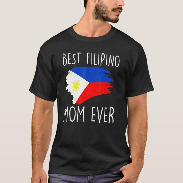 Best Filipino Mamma Er Filipino Flagga Pinay T Shirt (Framsida)