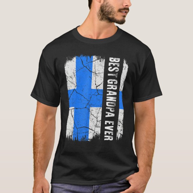 Best Finn Grandpa All Finland Flagga Fars dag T Shirt (Framsida)