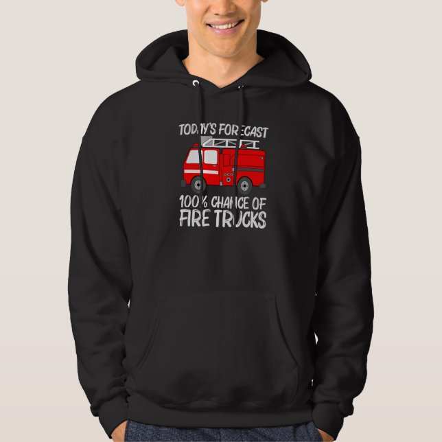 Best Fire Truck For Men Women Fire Truck Firefight Hoodie (Framsida)