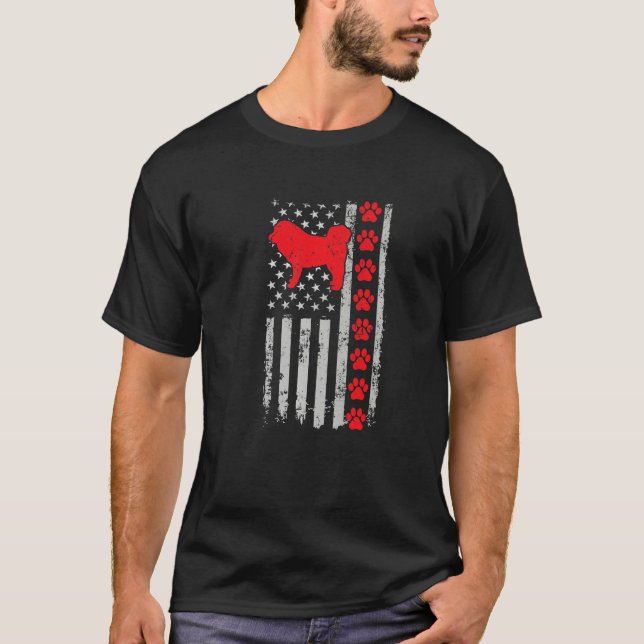 Best Firefighter Do Khyi Mom Dad Ever Us Flag Dog  T Shirt (Framsida)