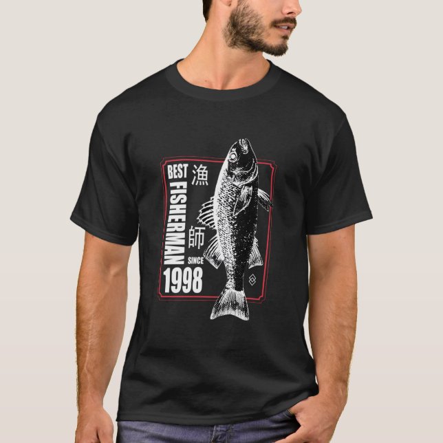 Best Fisher Since 1998 Fishing 25Th 25 T Shirt (Framsida)