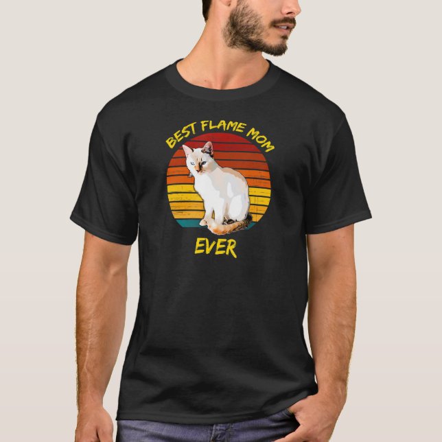 Best Flame Mamma någonsin Flame Point Siamese Cat  T Shirt (Framsida)