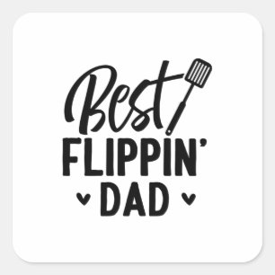Best Flippin Pappa Fyrkantigt Klistermärke