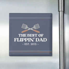 Best Flippin Pappa Spatula Funny Retro Magnet
