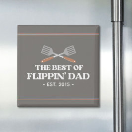 Best Flippin Pappa Spatula Funny Retro Magnet