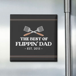 Best Flippin Pappa Spatula Funny Retro Magnet