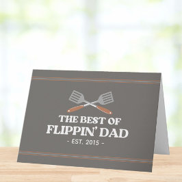 Best Flippin Pappa Spatula Funny Retro Recipe Kort