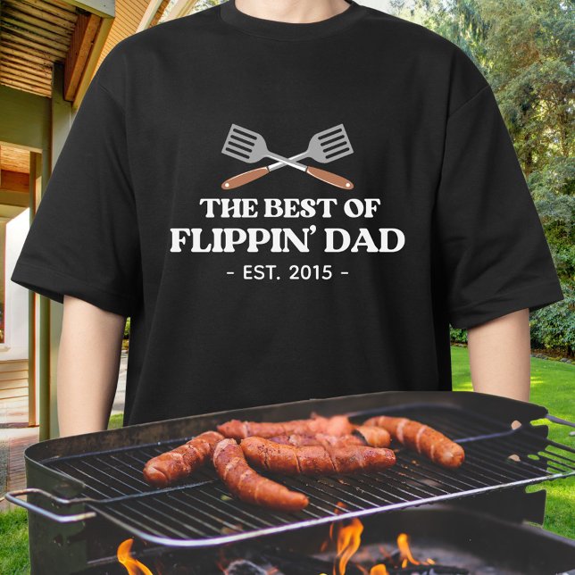 Best Flippin Pappa Spatula Funny Retro T Shirt (In situ)