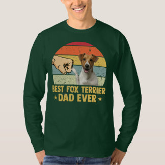 Best Fox Terrier Dad Ever Retro Vintage Father T Shirt