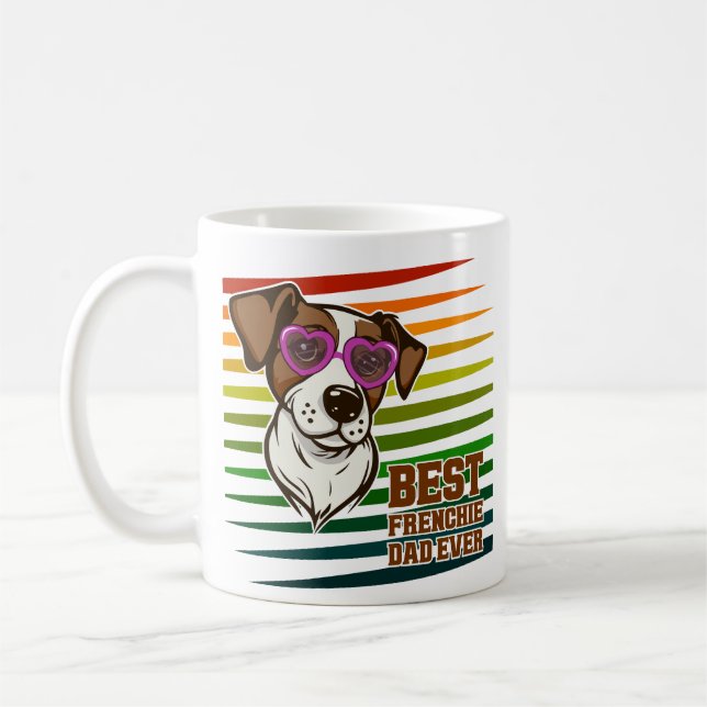 Best Frenchie Dad Ever Funny Dog Lover Gift Kaffemugg (Vänster)