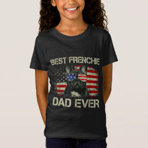 Best Frenchie Pappa All Bulldog American Flagga Gi T Shirt