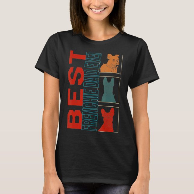 Best Frenchie Pappa Design Manar Far Fransk Bulldo T Shirt (Framsida)