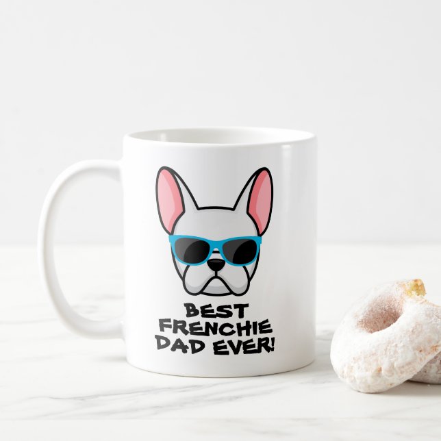 Best Frenchie Pappa Fars dag White Frenchie Kaffemugg (Med munk)
