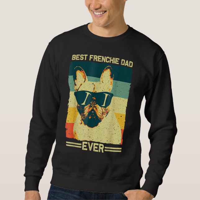 Best Frenchie Pappa Manar Far Fransk Bulldog Lång Ärmad Tröja (Framsida)