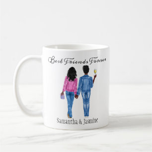 Best Friend African American Girls Photo Anpassnin Kaffemugg