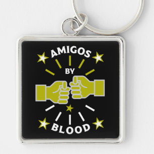 Best Friend Amigos Fyrkantig Silverfärgad Nyckelring