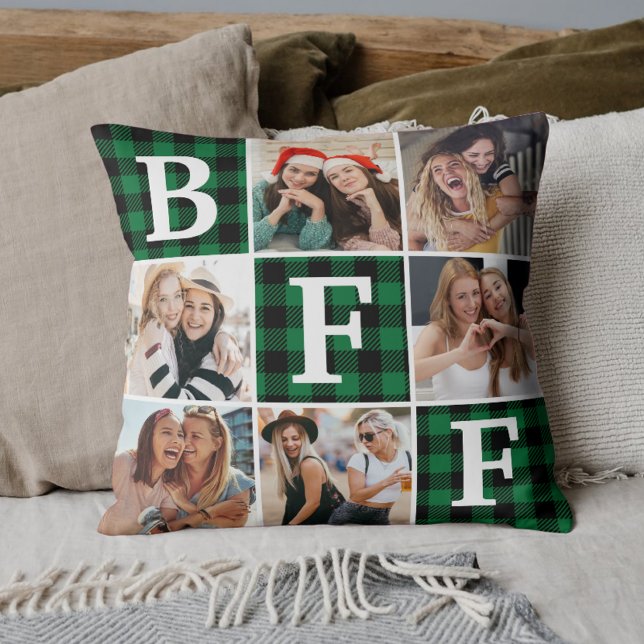 Best Friend BFF Photo Collage Friendship Gift  Kudde (Skapare uppladdad)