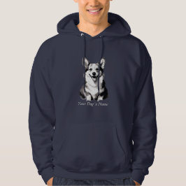 Best Friend Corgi Black and White Silohuette Hoodie