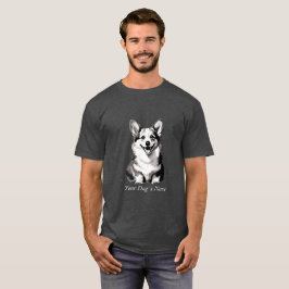 Best Friend Corgi Black and White Silohuette T Shirt