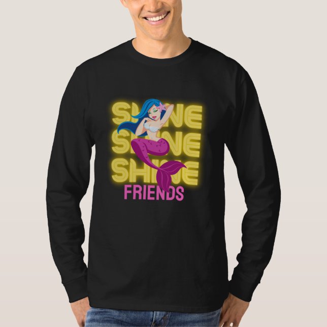 Best Friend Forever Mermaid Matching Shine Princes T Shirt (Framsida)