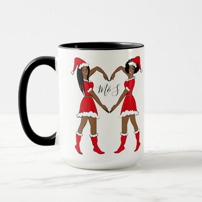 Best Friend Gift Afro Amerikanska flickor Mugg (Vänster)