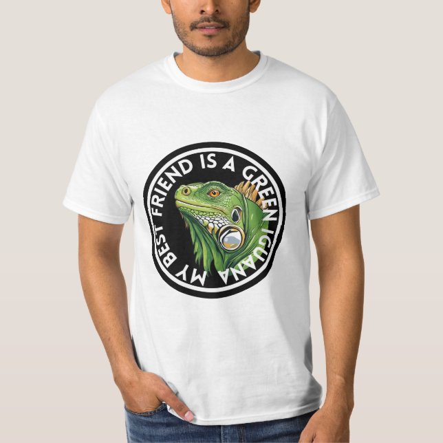 Best Friend Grönt Iguana T Shirt (Framsida)