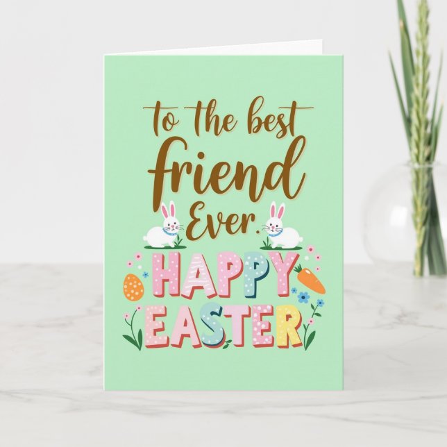 Best Friend Happy Easter Card Kort (Framsida)