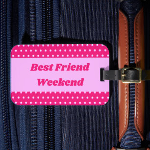 Best Friend Helg Rosa Polka Dot Girls Resa Bagagebricka